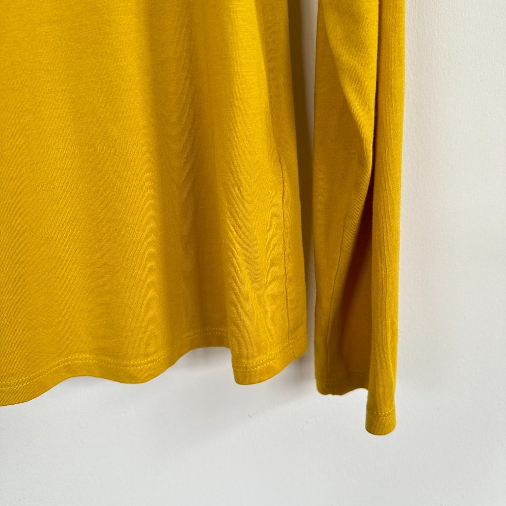 Boden Women's T-Shirt Super Soft Long Sleeve Crew Neck Yellow Sz SMALL - Picture 4 of 9